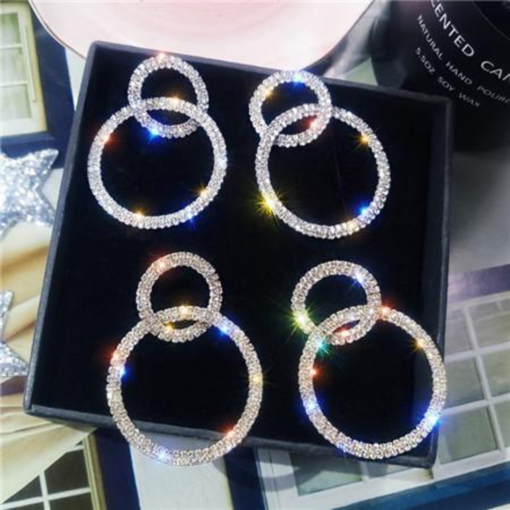 🌟2/$20🌟rhinestone double circle earring
